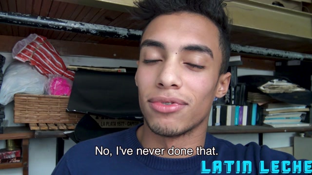 latin guy gets messy load on his face at Latin Leche