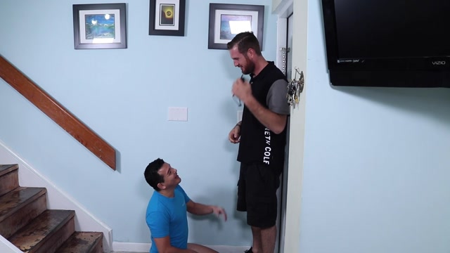 Gay Cocksucker Gets Fucked on Stairs Before Blowing the Stud