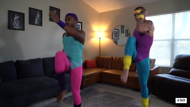 Men in Wild Aerobics Gear Fuck After Workout