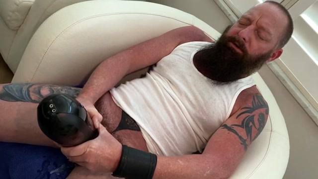 Bearded Ginger Man Plays with Fun Sex Toys