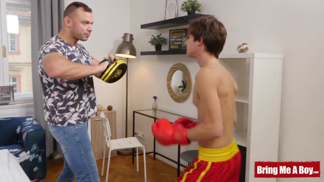 Muscled Dad Teaches His Stepson to Box Then Fucks Him