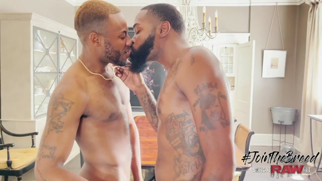 Bearded Black Men Making Out