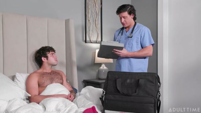 jock nearly catches boyfriend with their doctor