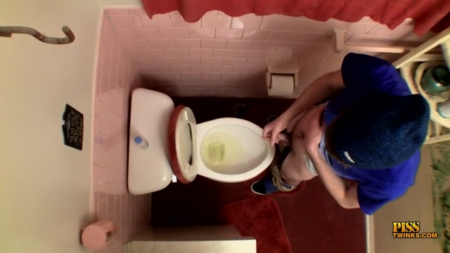 dicks splashing piss into the toilet bowl