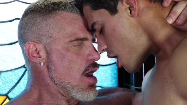 sexy silver daddy fucks mexican stud's delicious ass