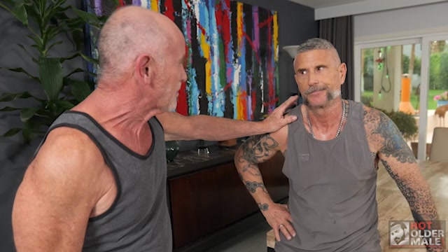 tatted daddy fucks all of his older lover's bare holes