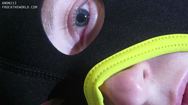 Masked Stud's Hard Dick Dripping with Precum