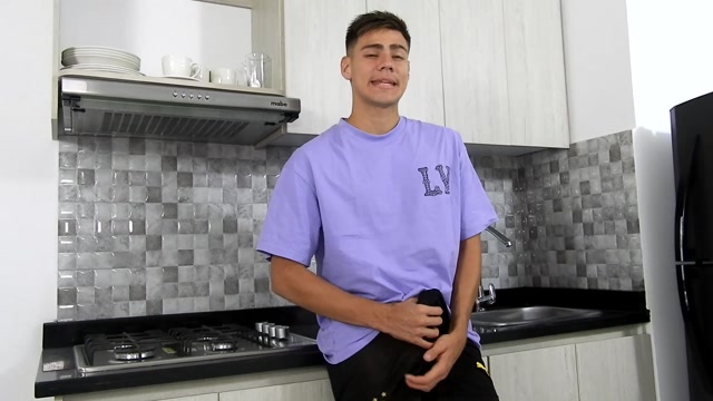 Colombian Hottie Strokes His Big Fat Uncut Latin Cock