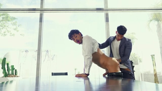 Executive Gets Bare Fucks by Smuggler Over his Board Room Table
