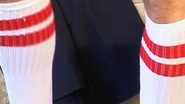 Jock Pulls Off his White Athletic Socks