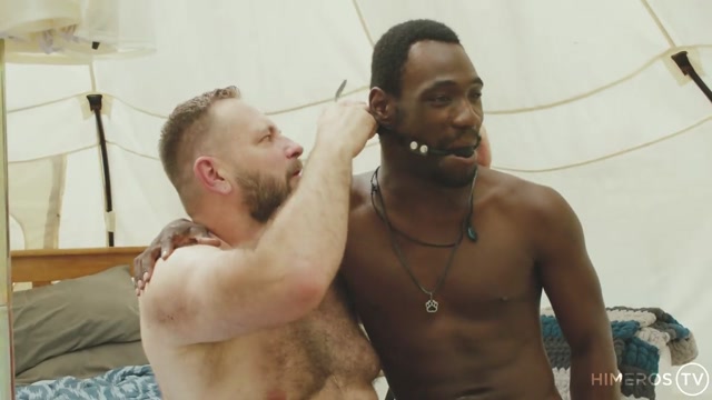 Hairy Daddy Shows Black City Boy How to Erect His Tent Then Fucks Him
