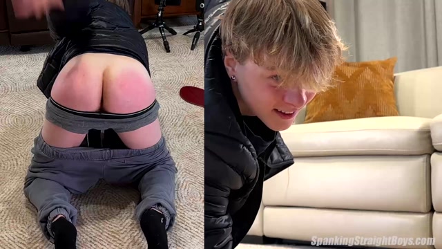 Blond Straight Guy Paddles His Own Ass & Gets It Red Hot