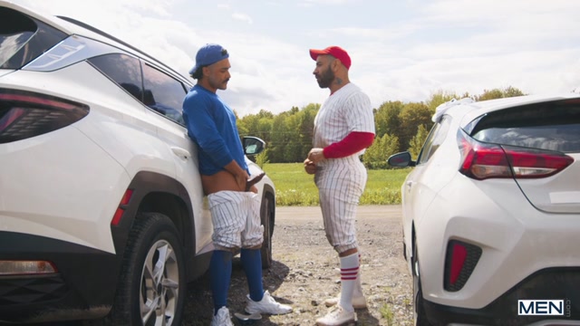 Bearded Baseball Player Fucks Catcher's Ass in Parking Lot