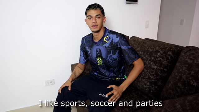 21-Year-Old Mostly Straight Colombian Strokes His Huge Cock
