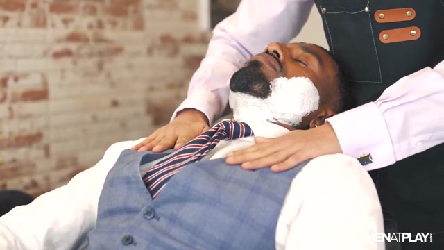 Twink Barber Rides a Big, Hard, Black Dick in his Chair