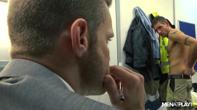 Suited Site Manage Fucks a Hung Laborer in the Office