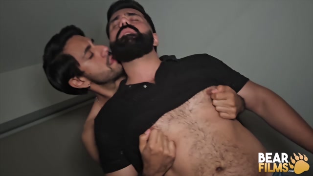 Bear Men in Passionate Making-Out with Nipple Play Before Fucking
