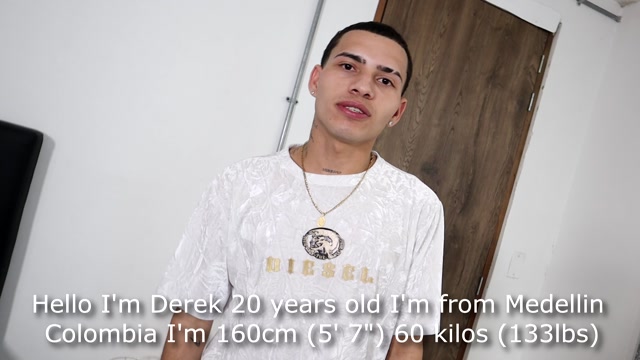 Sexy Bisexual Latin Boy Plays with Fat 8-Inch Uncut Cock