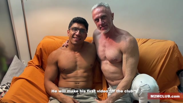 Silver Daddy Brings Younger Lover to M2M Club for First Video