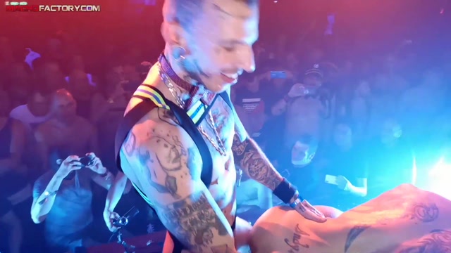 Horny Gay Porn Stars Fuck on Stage in Front of Live Audience