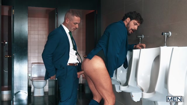 Office Worker Admires Executive's Cock in Company Toilet