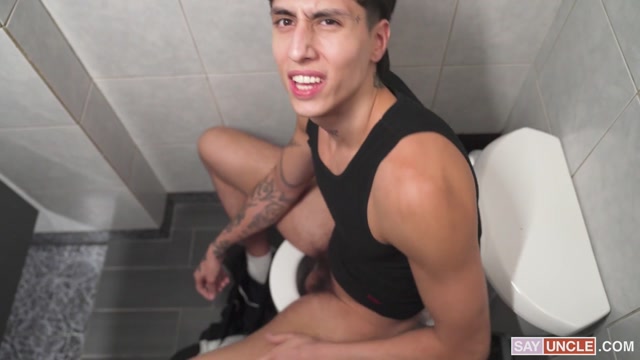 Black Geek Caught Peeping on Bathroom Bully Jacking his Dick