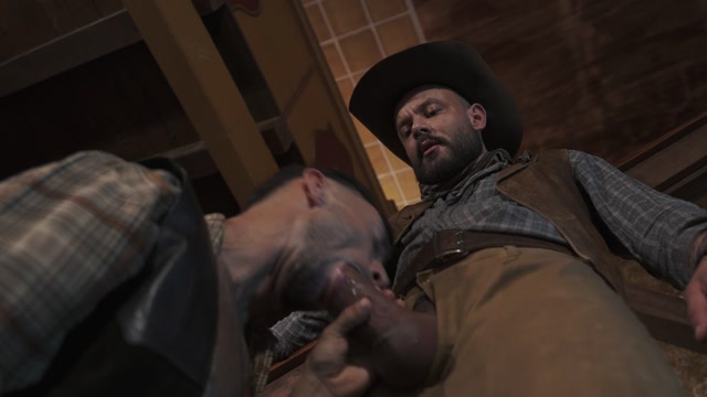 Hung Man Fucks until Cowboy Is on His Knees Eating up His Wet Load