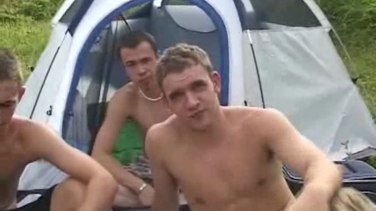 Straight boys camping and getting dirty