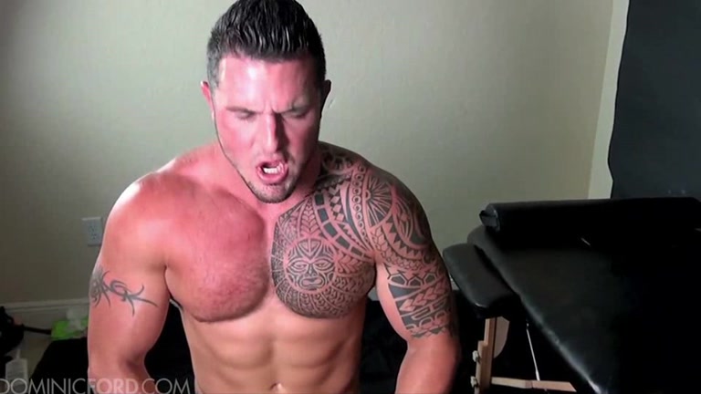 Tattooed Muscle Hunk Cum