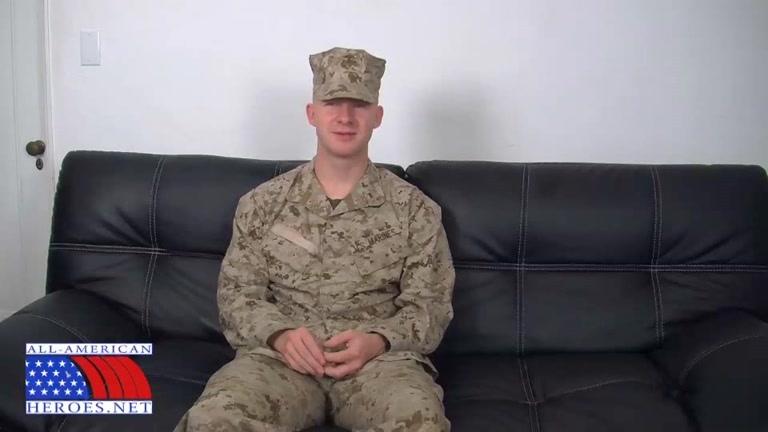 Uniformed Marine Beats Off