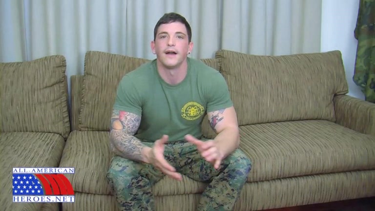 Hot US Marine Sergeant Jacks Off