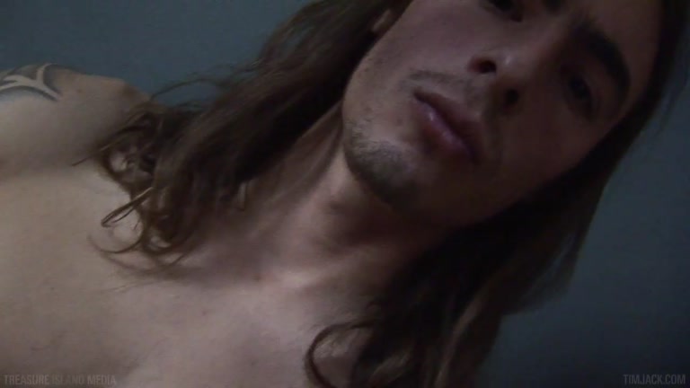 dude with long hair jacking his big dick