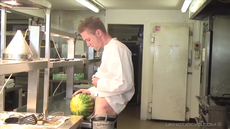 chef caught fucking a watermelon