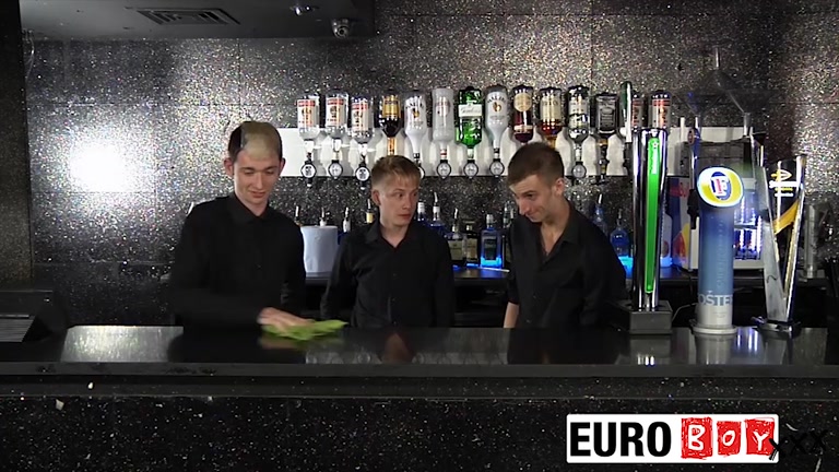 3 british lads fucking in the bar