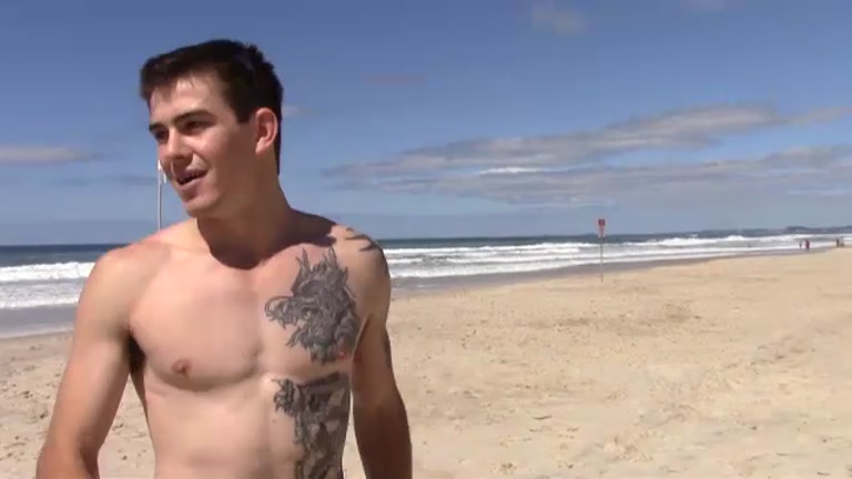 aussie lad drake does back flips on beach