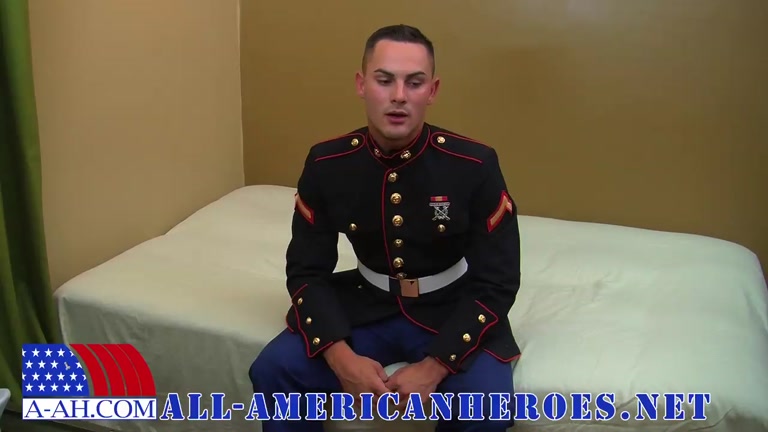 marine strips out of uniform and jacks off