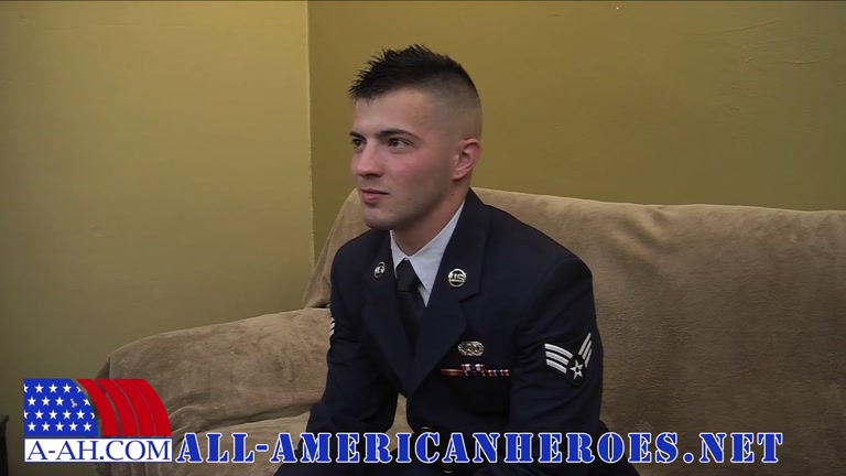 airman everett strips out of uniform and beats off