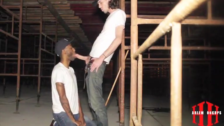 blowing a white boy on a construction site