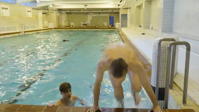 young swimmers fuck in the changing room