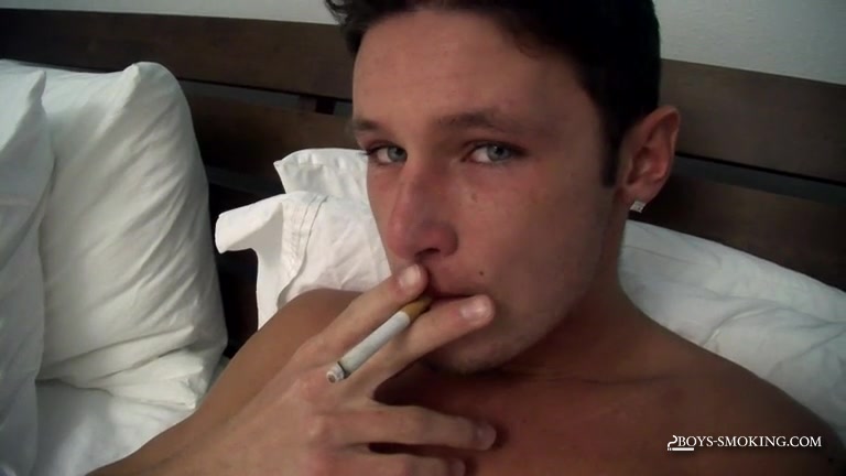 damon smokes naked in bed