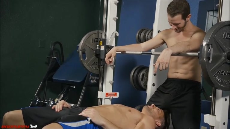 Casey distracts asher during their workout in the gym