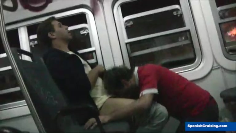 guy gets blowjob on train