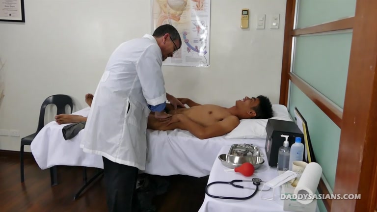 daddy plays doctor with his asian boy