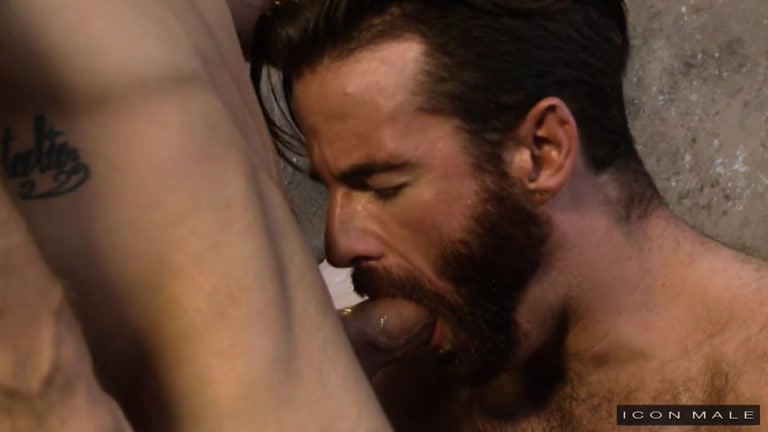 bearded bottom sucks a nice dick before getting fucked