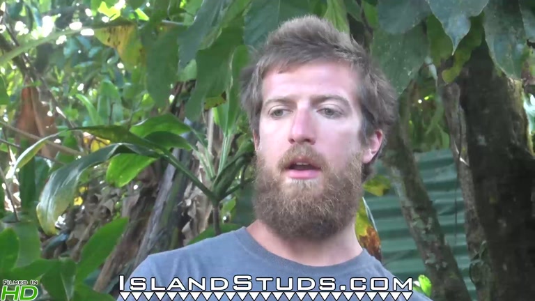 bearded ginger rock climber jerks off outdoors