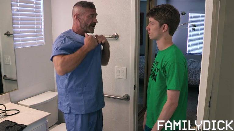 stepfather and stepson play doctor