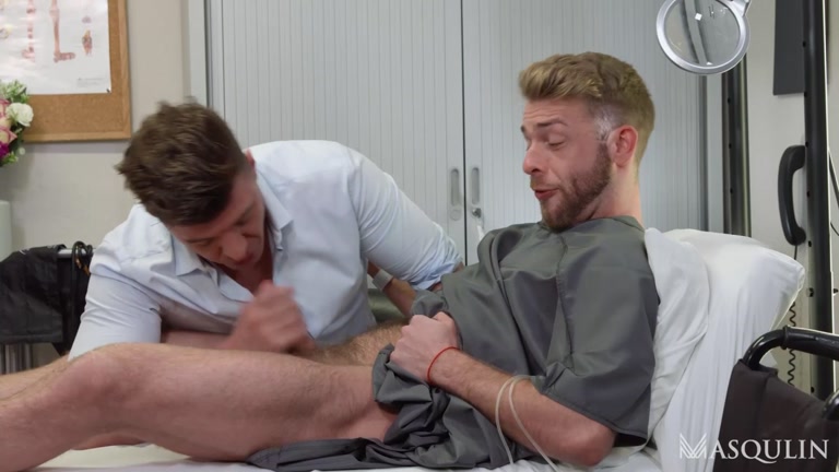 bearded man admitted to hospital gets blowjob from doctor