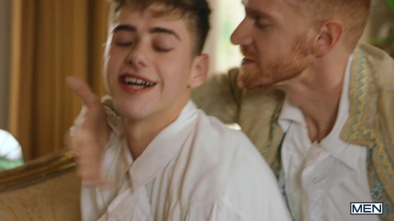 good-looking twink treats a bearded ginger to mind-blowing blowjob