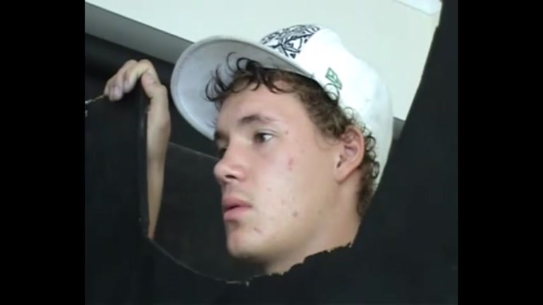 Curly-Haired Aussie Gets Blown at Glory Hole