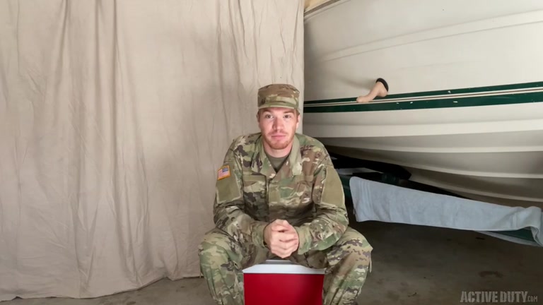 Military Stud Loves to Jerk Off in His Tent